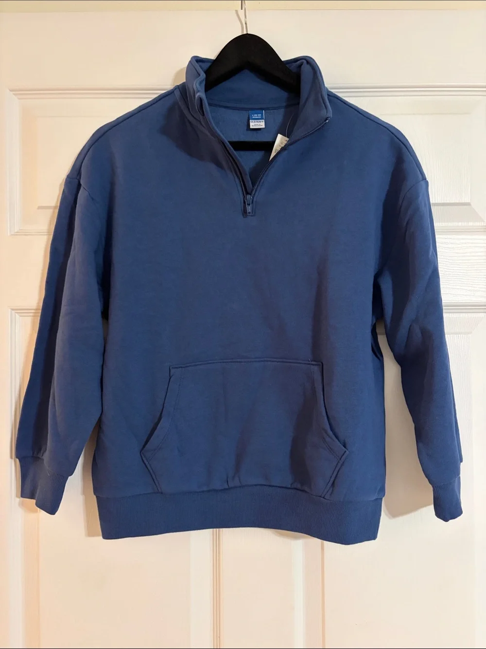 Old Navy Youth Kids Oversized Quarter-Zip Fleece Pullover Blue Size L (10-12)